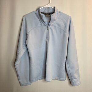 Salomon Powder Blue Waffle 3/4 Zip Pullover Shirt Womens Large